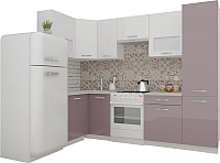 Готовая кухня ВерсоМебель ЭкоЛайт-5 1.2x2.6 левая (белый/глициния) - 