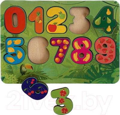 Развивающая игрушка Paremo Вкладыши. Цифры и фрукты / PE720-112