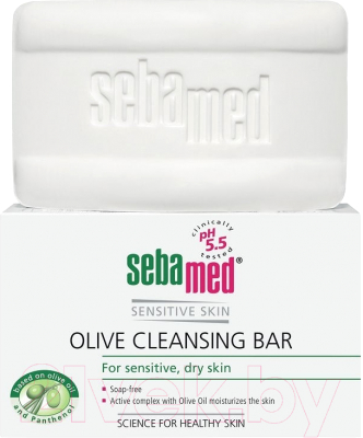 

Мыло твердое Sebamed, Sensitive Skin Olive Cleansing Bar для лица