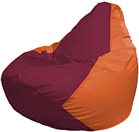 Бескаркасное кресло Flagman Груша Супер Мега Г5.1-307 (бордовый/оранжевый) - 