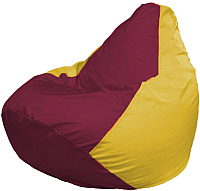Бескаркасное кресло Flagman Груша Супер Мега Г5.1-309 (бордовый/желтый) - 