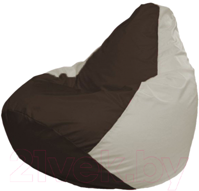 Бескаркасное кресло Flagman Груша Супер Мега Г5.1-316 (коричневый/белый)