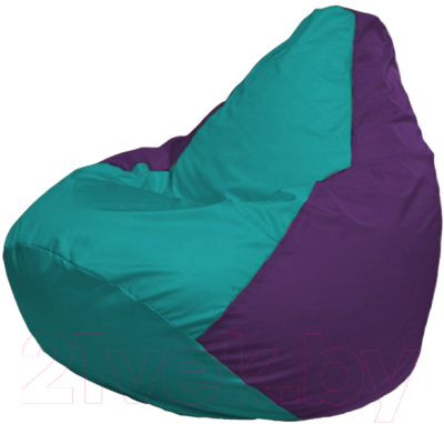 Бескаркасное кресло Flagman Груша Супер Мега Г5.1-285 (бирюзовый/фиолетовый)