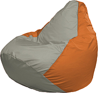 Бескаркасное кресло Flagman Груша Супер Мега Г5.1-342 (серый/оранжевый) - 