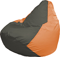 Бескаркасное кресло Flagman Груша Супер Мега Г5.1-363 (тёмно-серый/оранжевый) - 