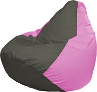 Бескаркасное кресло Flagman Груша Супер Мега Г5.1-364 (тёмно-серый/розовый) - 