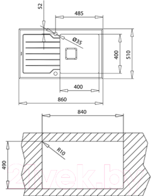 Мойка кухонная Teka Diamond RS15 1B 1D 86 / 115100011