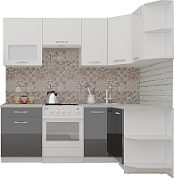 Готовая кухня ВерсоМебель ЭкоЛайт-6 1.2x2.2 правая (белый/черный графит) - 