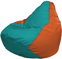 Бескаркасное кресло Flagman Груша Супер Мега Г5.1-296 (бирюзовый/оранжевый) - 