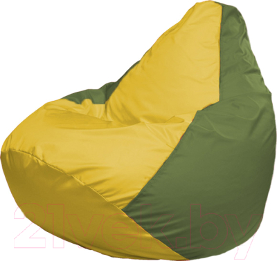 Бескаркасное кресло Flagman Груша Мега Super Г5.1-259 (желтый/оливковый)