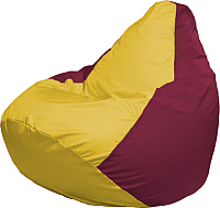 Бескаркасное кресло Flagman Груша Мега Super Г5.1-265 (желтый/бордовый) - 