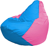 Бескаркасное кресло Flagman Груша Мега Super Г5.1-277 (голубой/розовый) - 