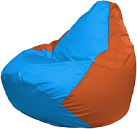 Бескаркасное кресло Flagman Груша Мега Super Г5.1-278 (голубой/оранжевый) - 