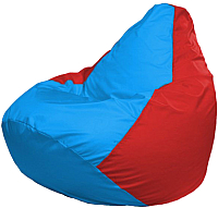 Бескаркасное кресло Flagman Груша Мега Super Г5.1-279 (голубой/красный) - 