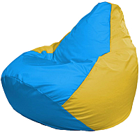 Бескаркасное кресло Flagman Груша Мега Super Г5.1-280 (голубой/желтый) - 