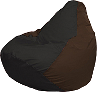 Бескаркасное кресло Flagman Груша Мега Super Г5.1-398 (черный/коричневый) - 