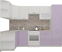Готовая кухня ВерсоМебель ЭкоЛайт-6 1.3x2.8 левая (белый/вереск) - 