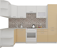 Готовая кухня ВерсоМебель ЭкоЛайт-6 1.3x2.8 левая (белый/капучино) - 