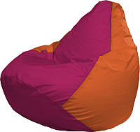 Бескаркасное кресло Flagman Груша Мега Super Г5.1-388 (фуксия/оранжевый) - 