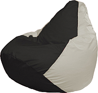 Бескаркасное кресло Flagman Груша Мега Super Г5.1-392 (черный/белый) - 