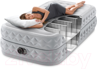 Изображение товара Надувной матрас Intex Supreme Air-Flow 64488 (встроенный электронный насос/сумка/ремкомплект)