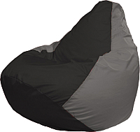 Бескаркасное кресло Flagman Груша Мега Super Г5.1-403 (чёрный/серый) - 