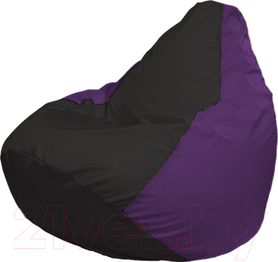 Бескаркасное кресло Flagman Груша Мега Super Г5.1-406 (чёрный/фиолетовый)