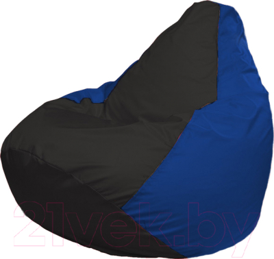 Бескаркасное кресло Flagman Груша Мега Super Г5.1-408 (чёрный/синий)