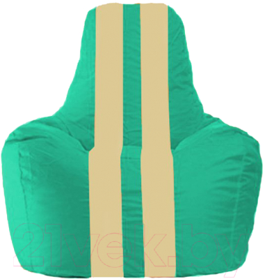 Бескаркасное кресло Flagman Спортинг С1.1-293 (бирюзовый/светло-бежевые полоски)