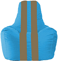 Бескаркасное кресло Flagman Спортинг С1.1-271 (голубой/бежевые полоски) - 