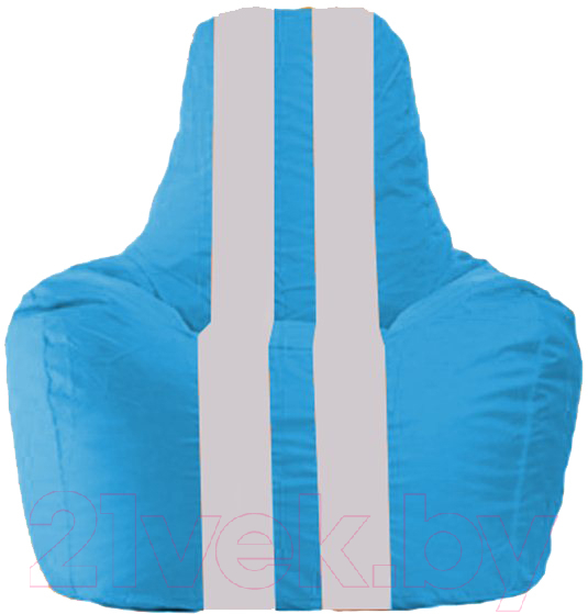 Бескаркасное кресло Flagman Спортинг С1.1-282 (голубой/белые полоски)