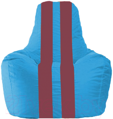 Бескаркасное кресло Flagman Спортинг С1.1-281 (голубой/бордовые полоски)