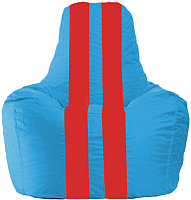 Бескаркасное кресло Flagman Спортинг С1.1-279 (голубой/красные полоски) - 
