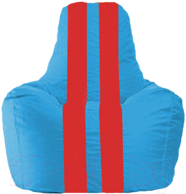 Бескаркасное кресло Flagman Спортинг С1.1-279 (голубой/красные полоски)