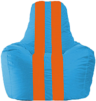 Бескаркасное кресло Flagman Спортинг С1.1-278 (голубой/оранжевые полоски) - 