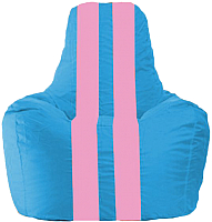 Бескаркасное кресло Flagman Спортинг С1.1-277 (голубой/розовые полоски) - 