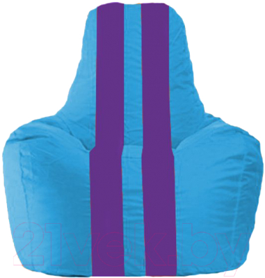 Бескаркасное кресло Flagman Спортинг С1.1-269 (голубой/фиолетовые полоски)