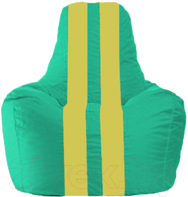 Бескаркасное кресло Flagman Спортинг С1.1-313 (бирюзовый/желтые полоски)
