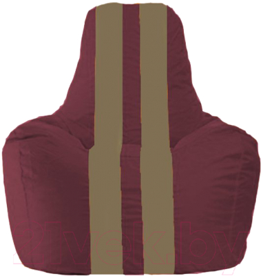 Бескаркасное кресло Flagman Спортинг С1.1-301 (бордовый/бежевые полоски)