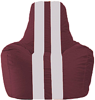 Бескаркасное кресло Flagman Спортинг С1.1-312 (бордовый/белые полоски) - 