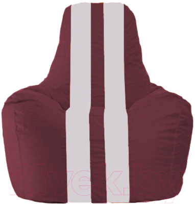 Бескаркасное кресло Flagman Спортинг С1.1-312 (бордовый/белые полоски)