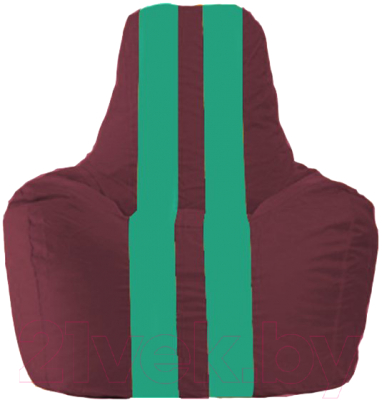 Бескаркасное кресло Flagman Спортинг С1.1-311 (бордовый/бирюзовые полоски)