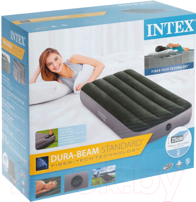 Надувной матрас Intex Downy Airbed 64760 (встроенный ножной насос)