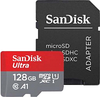 Карта памяти SanDisk Ultra microSDXC 128GB + адаптер (SDSQUAR-128G-GN6MA) -