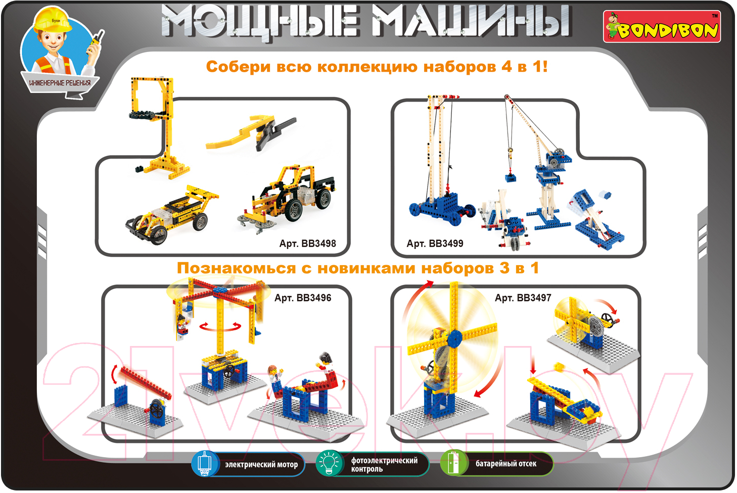 Конструктор Bondibon Мощные машины / ВВ3498