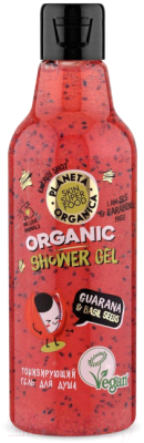 Гель для душа Planeta Organica Skin Super Food Seed Guarana & Basil Seeds тонизирующий (250мл)
