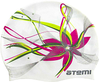 Шапочка для плавания Atemi PSC414 (белый/цветок) - 