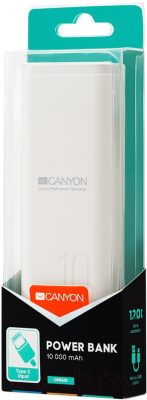 Портативное зарядное устройство Canyon PB-103 / CNE-CPB010W (белый)