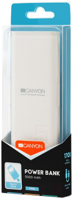 Портативное зарядное устройство Canyon CNE-CPB05W (белый)