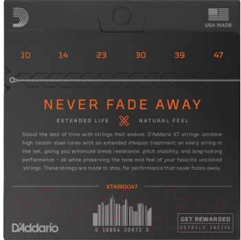 Струны для акустической гитары D'Addario XTABR1047